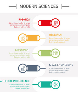 现代科学图表图标, 矢量插图