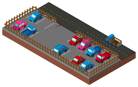 在路边停车场 3d 设计