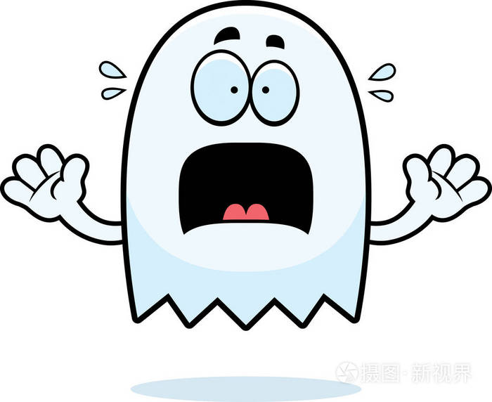 害怕的卡通鬼