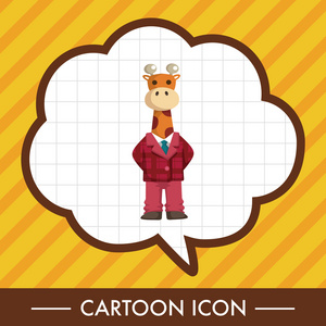 动物长颈鹿工人卡通主题元素