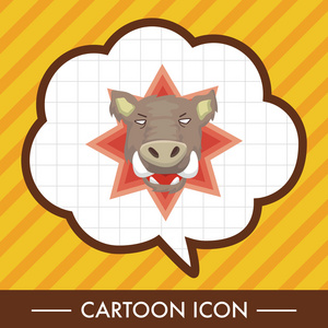 动物的野生猪卡通主题元素图片