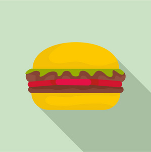 新鲜汉堡图标, 平面风格