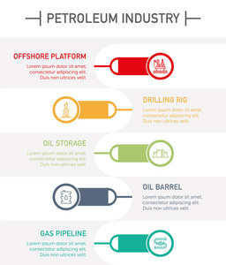 石油工业图表图标, 矢量插图