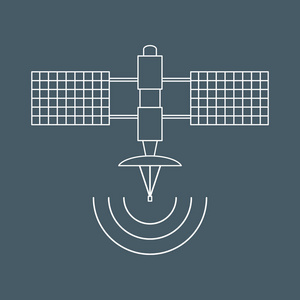 程式化的矢量图标的空间卫星