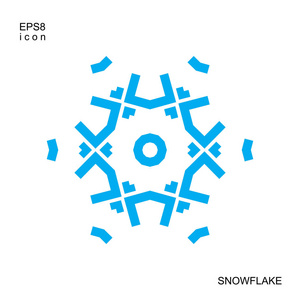 在白色背景上隔离的雪花图标。雪片元素用于冬季设计和装饰。冰箱矢量符号或徽标