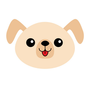 褐色的颜色.可爱的卡通小狗的性格.可爱动物.有趣的小狗爱的贺卡.