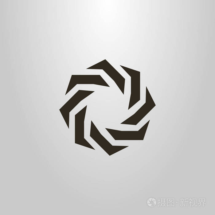 抽象圆王冠冠的黑白简单矢量符号