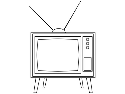 有天线的旧电视。 复古电视图标。 矢量。