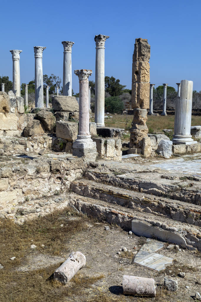 北塞浦路斯turksh共和国萨拉米斯遗址这些罗马废墟日期从大约31bc