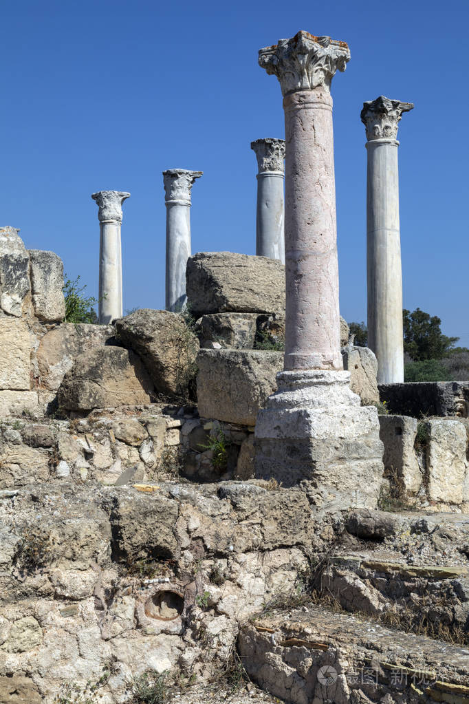 北塞浦路斯turksh共和国萨拉米斯遗址这些罗马废墟日期从大约31bc
