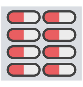 胶囊色隔离矢量图标完全可编辑