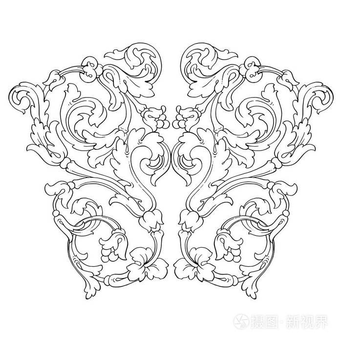 复古巴洛克装饰元素插画-正版商用图片0px0ea-摄图新视界