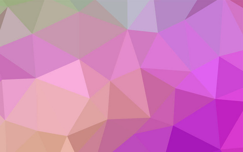 浅粉色, 绿色矢量多边形抽象布局。闪耀的多边形插图, 由三角形组成。背景纹理图案