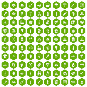 100火焰图标六角绿色