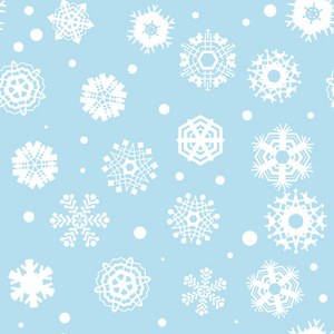 明亮的蓝色背景雪花。矢量场降雪冬天模式。雪落图为圣诞节设计的