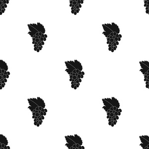 串葡萄中孤立的白色背景上的黑色风格的图标。希腊模式股票矢量图