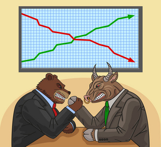 熊市和股价熊市牛熊凿数字牛市熊市熊市与牛市漫画