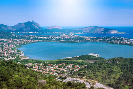 在里约热内卢，巴西 Niteroi Regiao 中南美空中视图