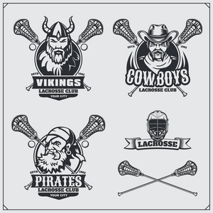 长曲棍球俱乐部标志与北欧海盗，海盗和牛仔
