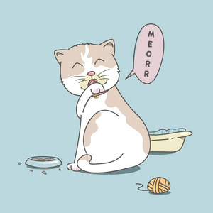 小猫舔爪子图片