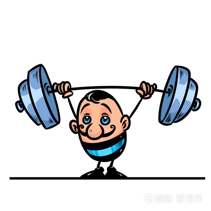 较强的运动员举重运动员卡通