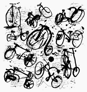 风格的意象抽象风格的自行车符号意象照片