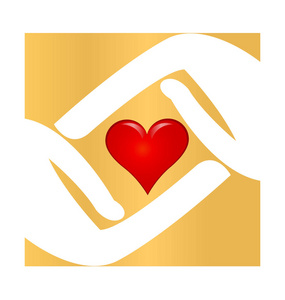 爱心手捧心图标矢量照片