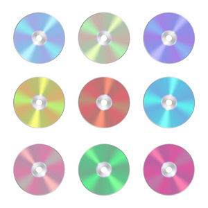 Cd dvd 孤立的矢量图标。光盘现实标志