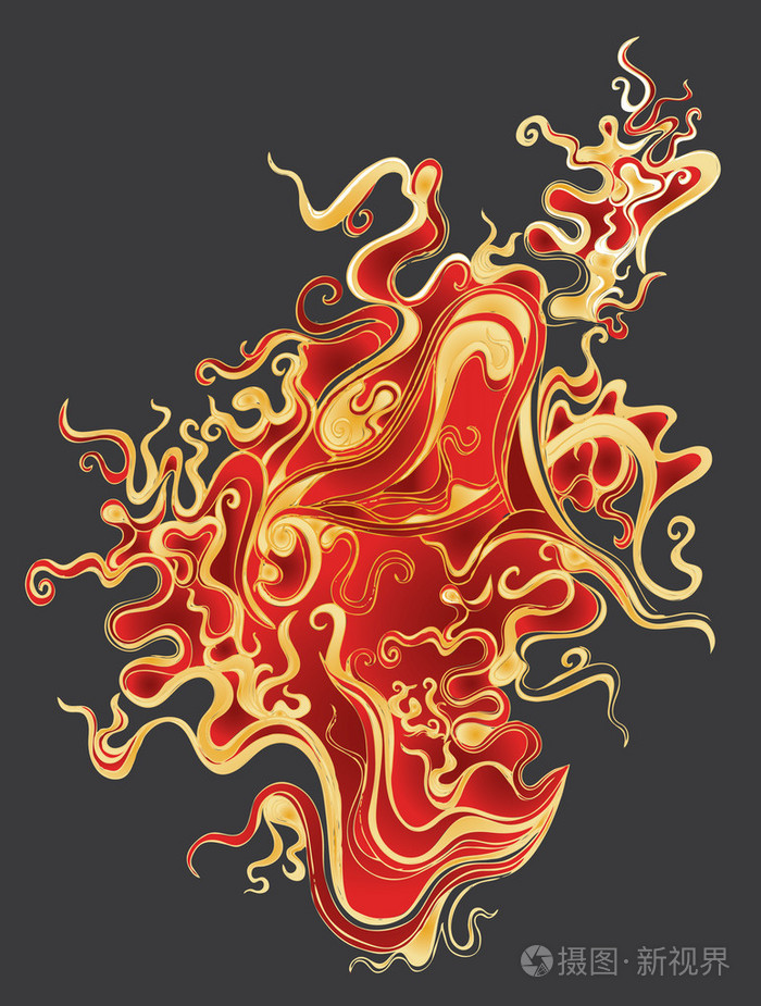 燃烧火 flamescurly 有机纹理矢量背景