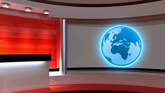 新闻演播室.红色的工作室.对于任何完美的背景照片