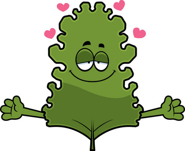 卡通羽衣甘蓝叶拥抱照片