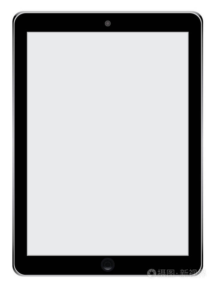空白屏幕在白色背景上孤立与现实 tablet pc 计算机