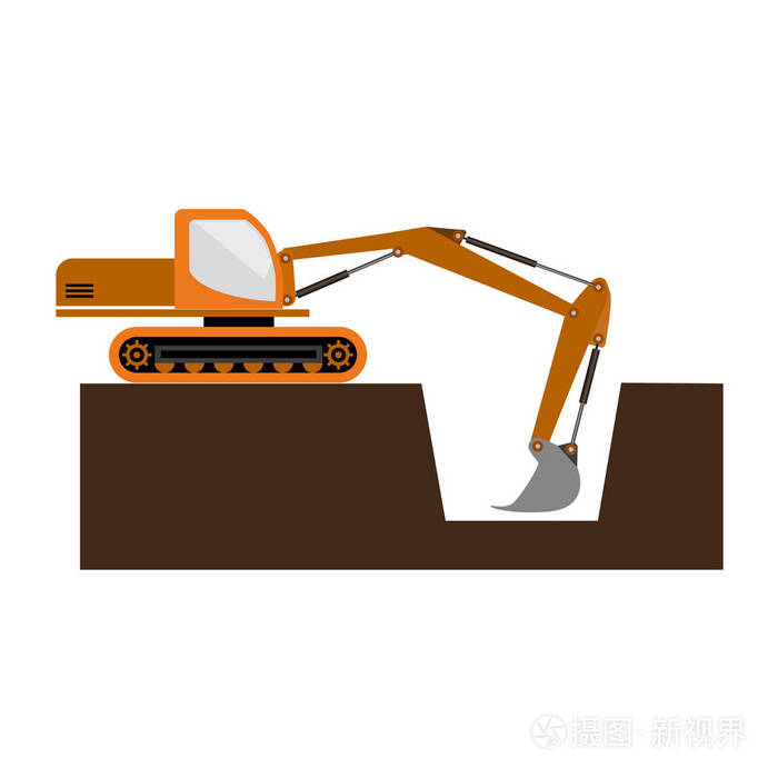 履带式的挖掘机矢量