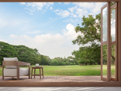 大露台带躺椅图片