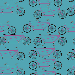 自行车无缝图案。 自行车串联纹理。 车轮装饰品