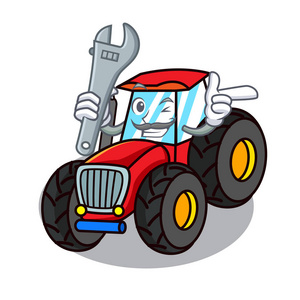 机械拖拉机吉祥物卡通风格照片