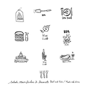 餐厅海报粗略食品菜单插图矢量