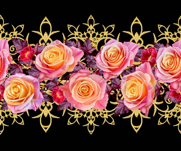 东方风格蔓藤花纹.辉煌的花边,镂照片