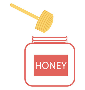 蜂蜜罐颜色隔离矢量图标完全可编辑