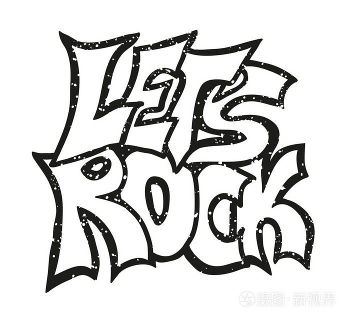 让我们摇滚的口号.纺织品图形 t恤印刷.矢量插画设计 eps 10