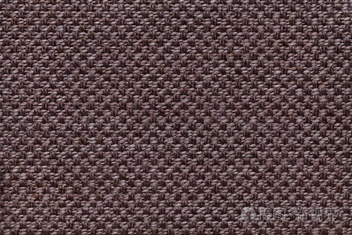 暗褐色纺织背景与方格图案,特写.结构的织物宏