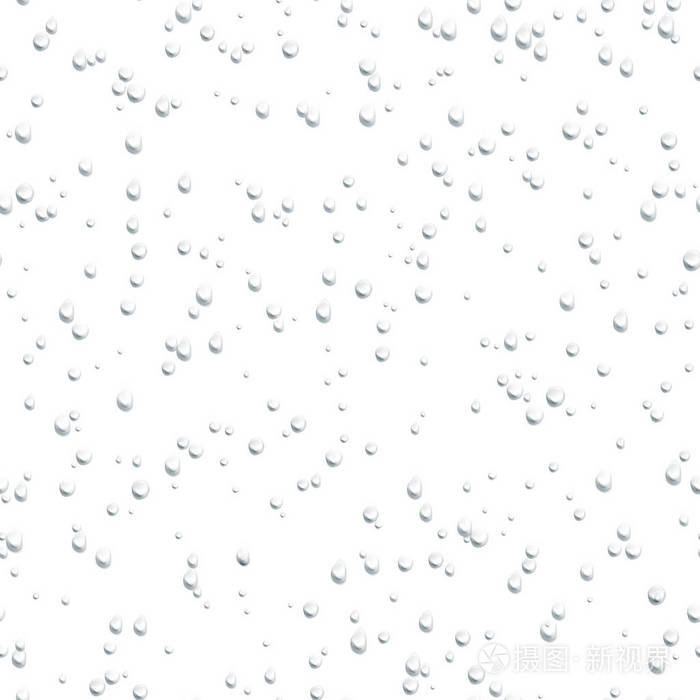 雨滴.白色背景上的真实气泡.矢量插图