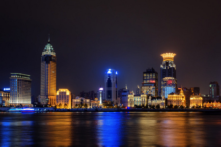 外滩天际线 外滩 从浦东方面，上海的夜景