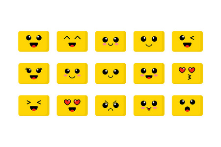 超可爱数字表情一套 emoji 表情.河黄色的面孔.可爱的表情.平表情.