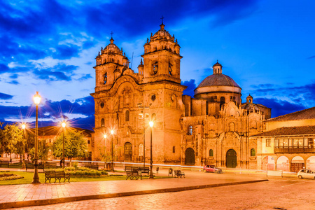 秘鲁库斯科广场和教堂的社会的耶稣