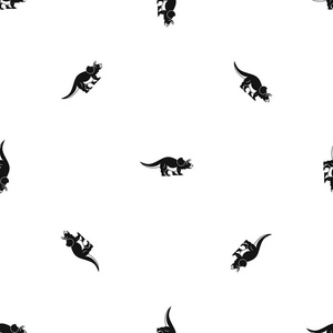 Styracosaurus 图案无缝黑色
