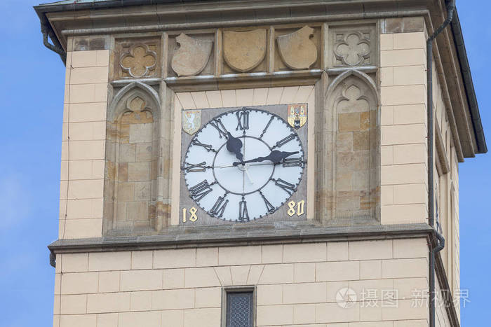 老城水塔，时钟，布拉格，捷克共和国