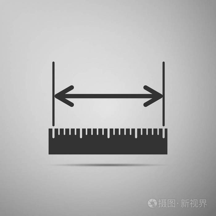 测量的高度和长度图标 尺 直尺 规模上灰色背景的符号 Adobe Illustrator插画 正版商用图片0pz0te 摄图新视界