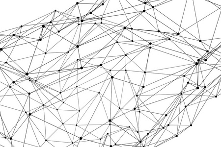 抽象三个三维多边形线框网络结构