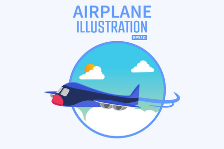 漫画家3d 飞机背景插图概念设计向量